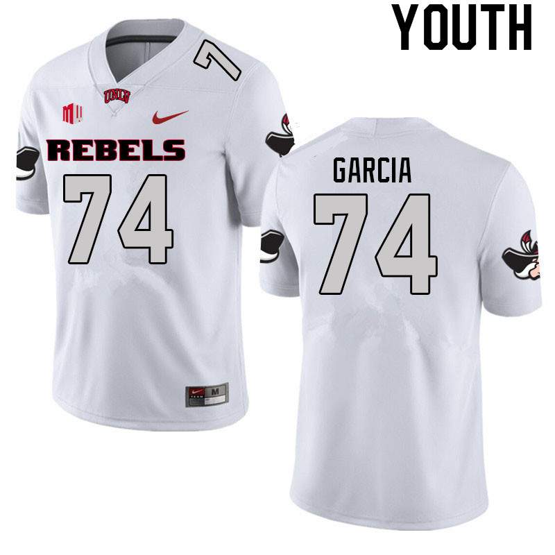 Youth #74 Julio Garcia UNLV Rebels College Football Jerseys Sale-White